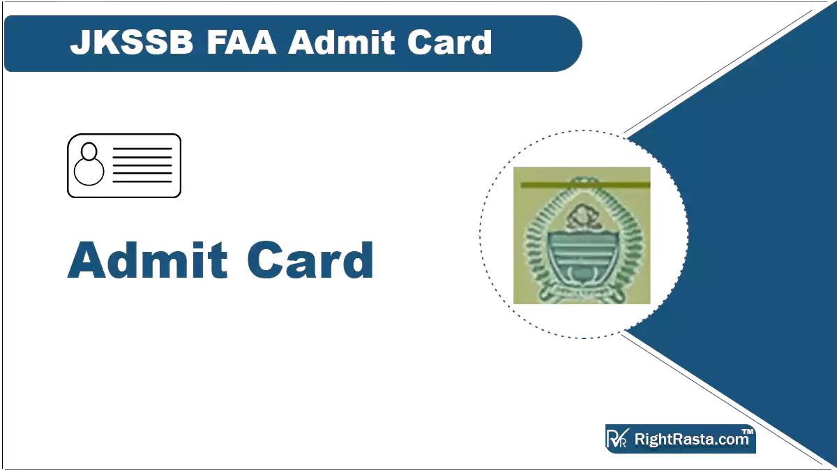 JKSSB FAA Admit Card