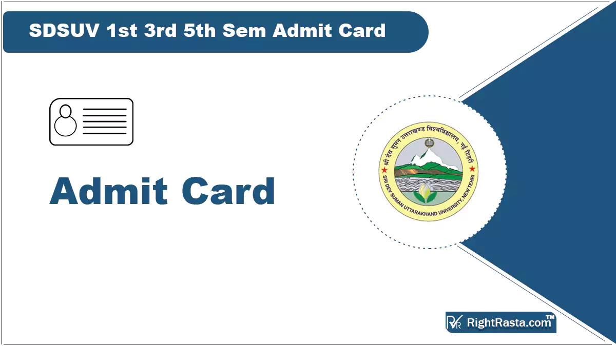 SDSUV 1st 3rd 5th Sem Admit Card