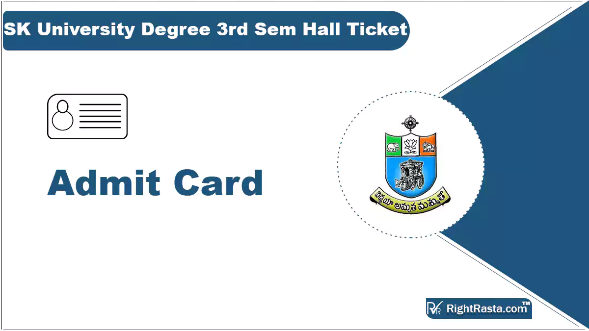 SK University Degree 3rd Sem Hall Ticket