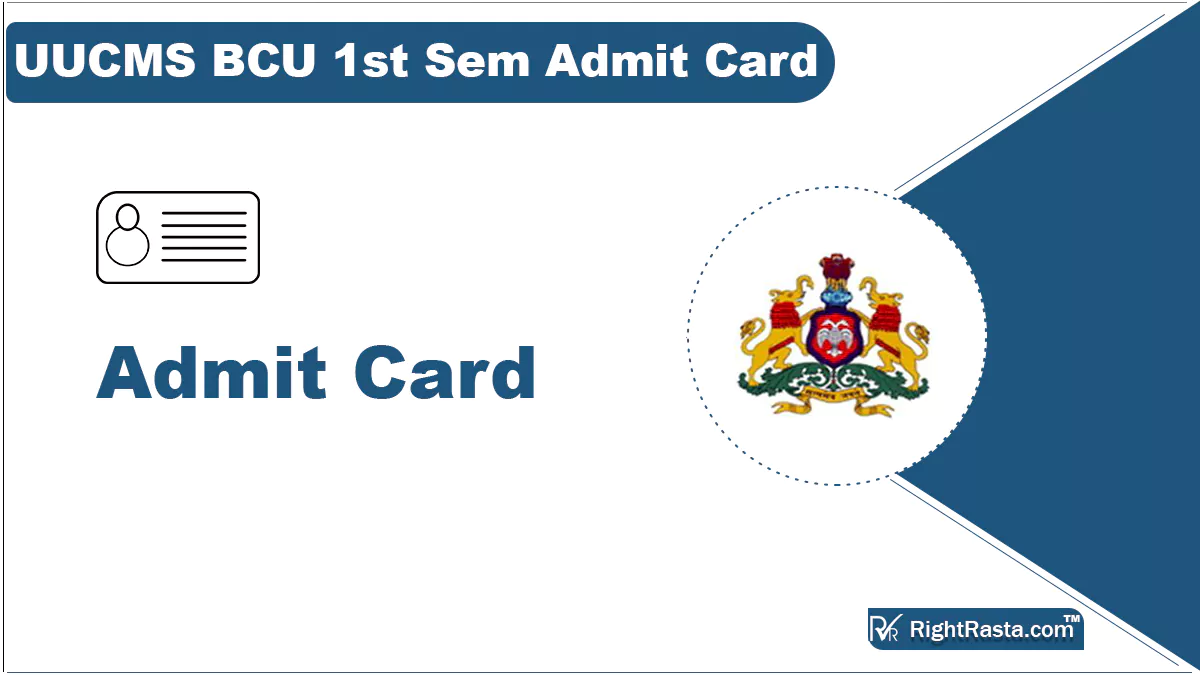 UUCMS BCU 1st Sem Admit Card