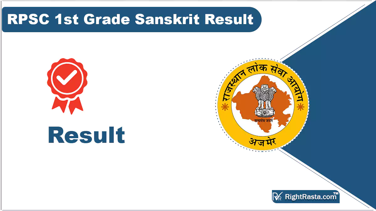 RPSC 1st Grade Sanskrit Result