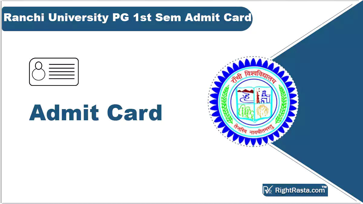 Ranchi University PG 1st Sem Admit Card
