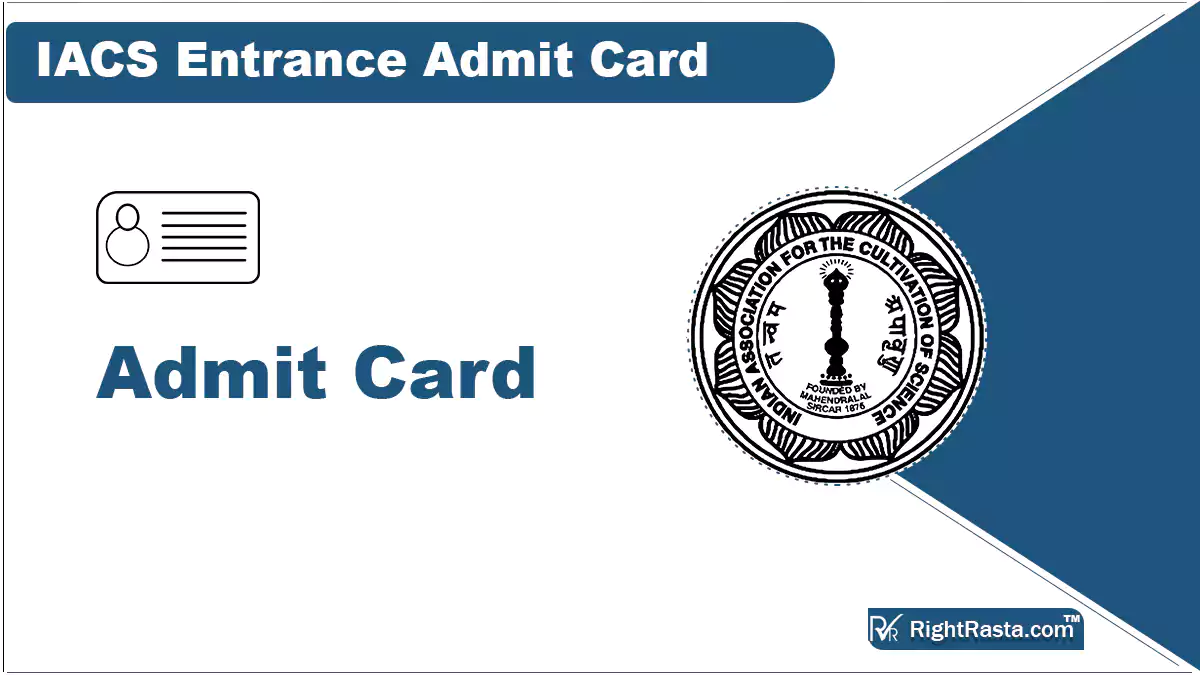 IACS Entrance Admit Card