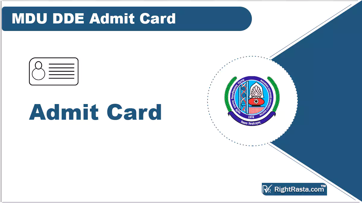 MDU DDE Admit Card