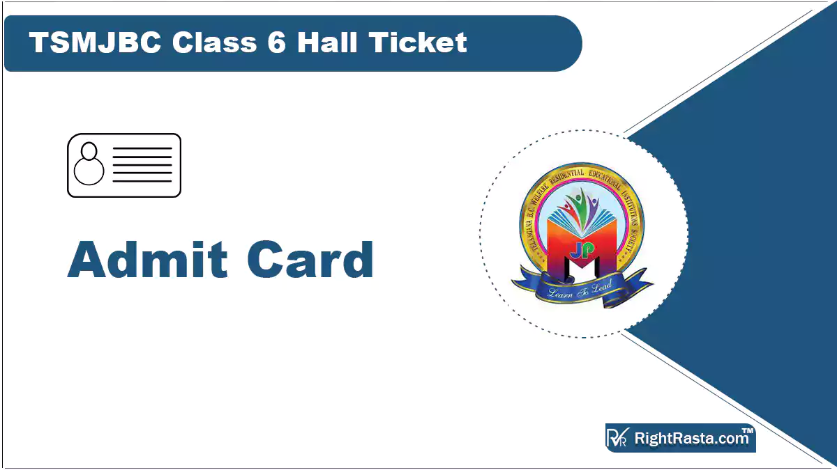 TSMJBC Class 6 Hall Ticket